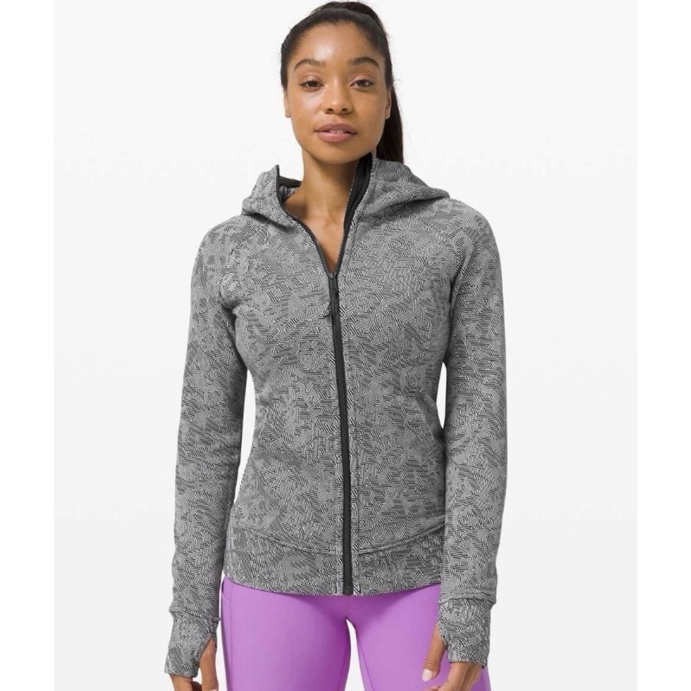 Lululemon Scuba Full Zip Hoodie SeaWheeze Illusionary Max Alpine White Black 8